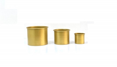 سطل فلزی لبه دار طلایی کد محصول 123